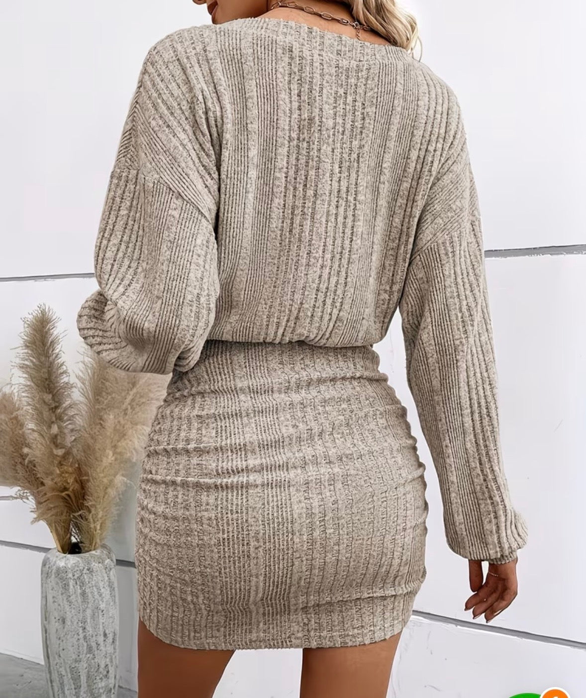 Chic Ribbed Knit Sweater Dress
